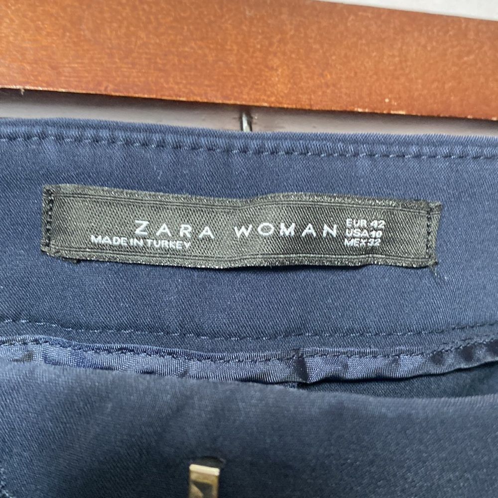 Zara Basic Navy Blue Side Pockets Pants - Picture 6 of 14